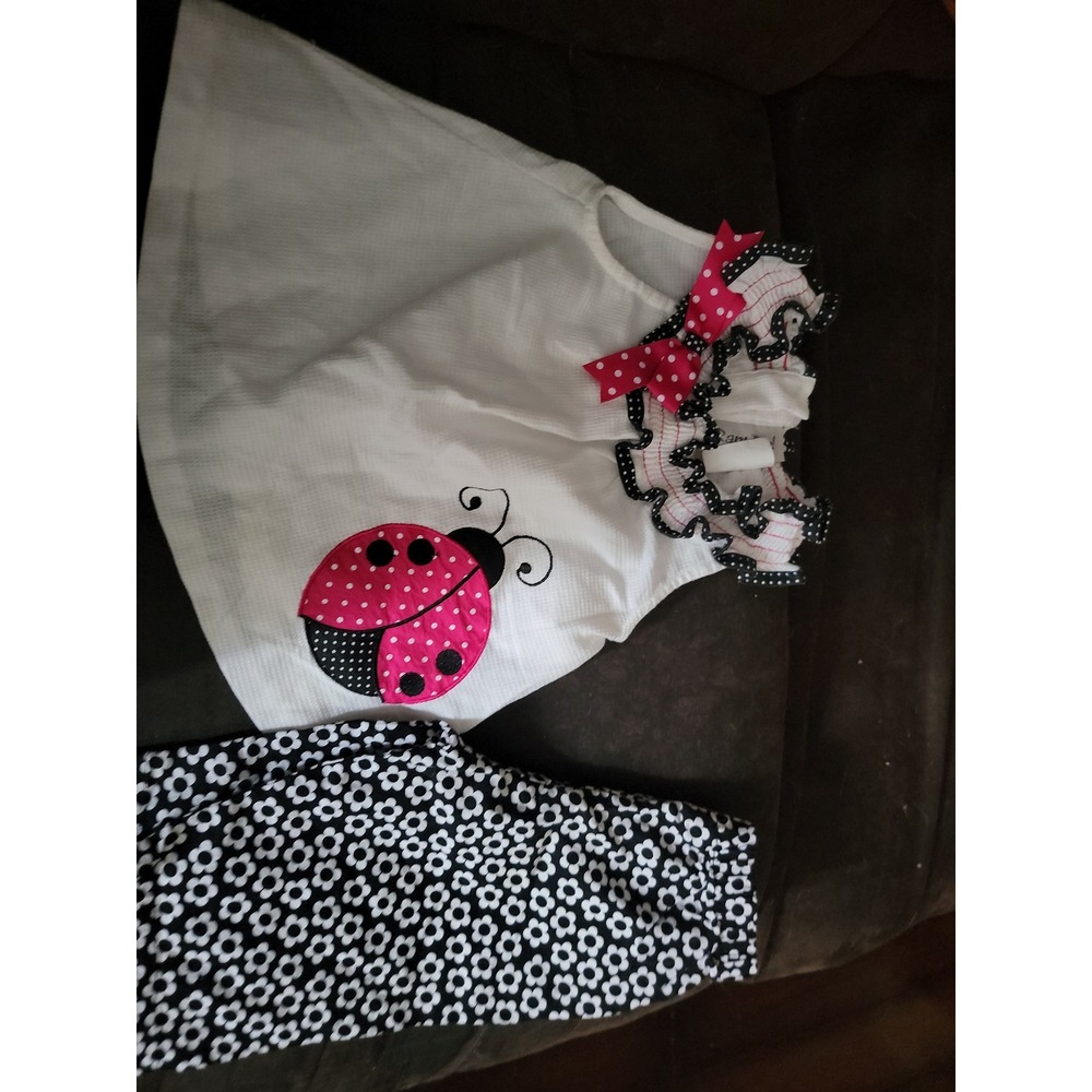 Rare too ladybug tunic top and pants size 18 months